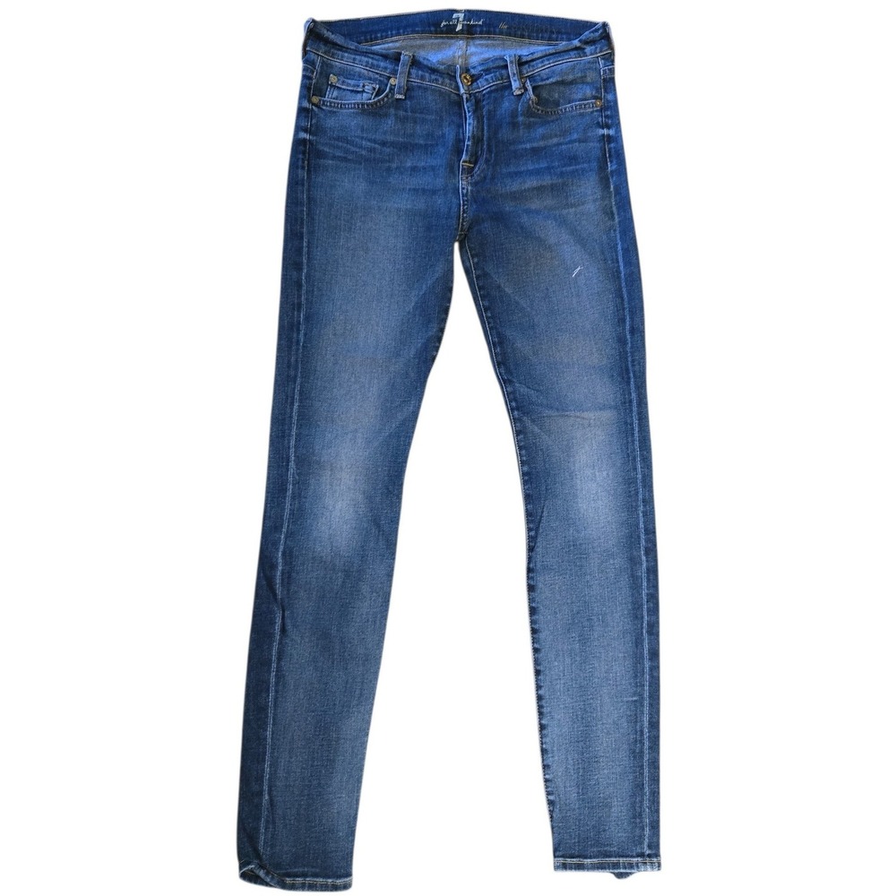 7 For All Mankind The‎ Skinny Womens Jeans 29x30 Blue Stretch Denim